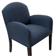 Pemberly Row Set of 2 Accent Chairs in Blue Fabric with Maple Wood Legs