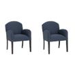 Pemberly Row Set of 2 Accent Chairs in Blue Fabric with Maple Wood Legs