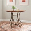 Pemberly Row 3-Piece Dining Set with Cherry Wood Table and 2 Padded Side Chairs
