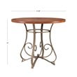 Pemberly Row 3-Piece Dining Set with Cherry Wood Table and 2 Padded Side Chairs