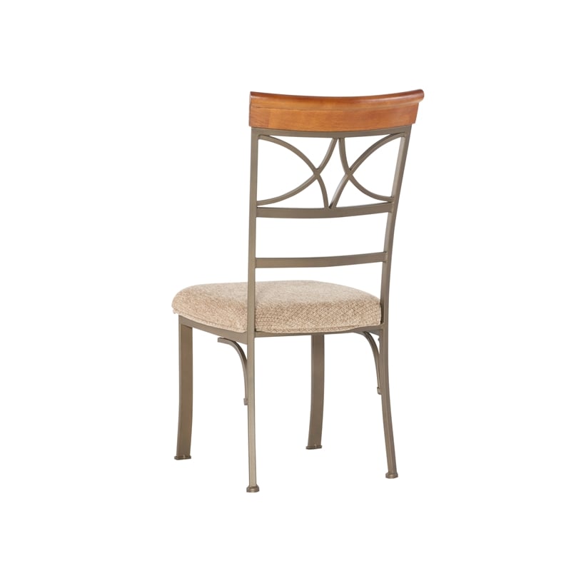 Pemberly Row 3-Piece Dining Set with Cherry Wood Table and 2 Padded Side Chairs