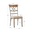 Pemberly Row 3-Piece Dining Set with Cherry Wood Table and 2 Padded Side Chairs
