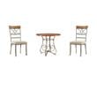 Pemberly Row 3-Piece Dining Set with Cherry Wood Table and 2 Padded Side Chairs