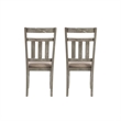 Pemberly Row Dining Set with Table and 6 Slat Back Chairs in Weathered Gray Wood