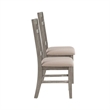 Pemberly Row Dining Set with Table and 6 Slat Back Chairs in Weathered Gray Wood