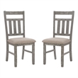 Pemberly Row Dining Set with Table and 6 Slat Back Chairs in Weathered Gray Wood