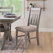 Pemberly Row Dining Set with Table and 6 Slat Back Chairs in Weathered Gray Wood