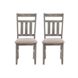 Pemberly Row Dining Set with Table and 6 Slat Back Chairs in Weathered Gray Wood