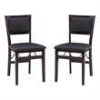 Pemberly Row 5-Piece Dining Set with Rustic Table and 2 Folding Chairs