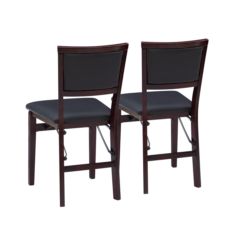 Pemberly Row 5-Piece Dining Set with Rustic Table and 2 Folding Chairs