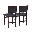 Pemberly Row 5-Piece Dining Set with Rustic Table and 2 Folding Chairs