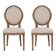 Pemberly Row Dining Room Set - 6 Upholstered Chairs and Oak Wood Table