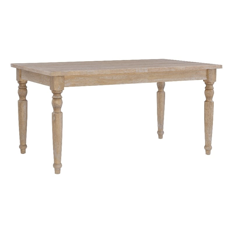 Pemberly Row Dining Room Set - 6 Upholstered Chairs and Oak Wood Table