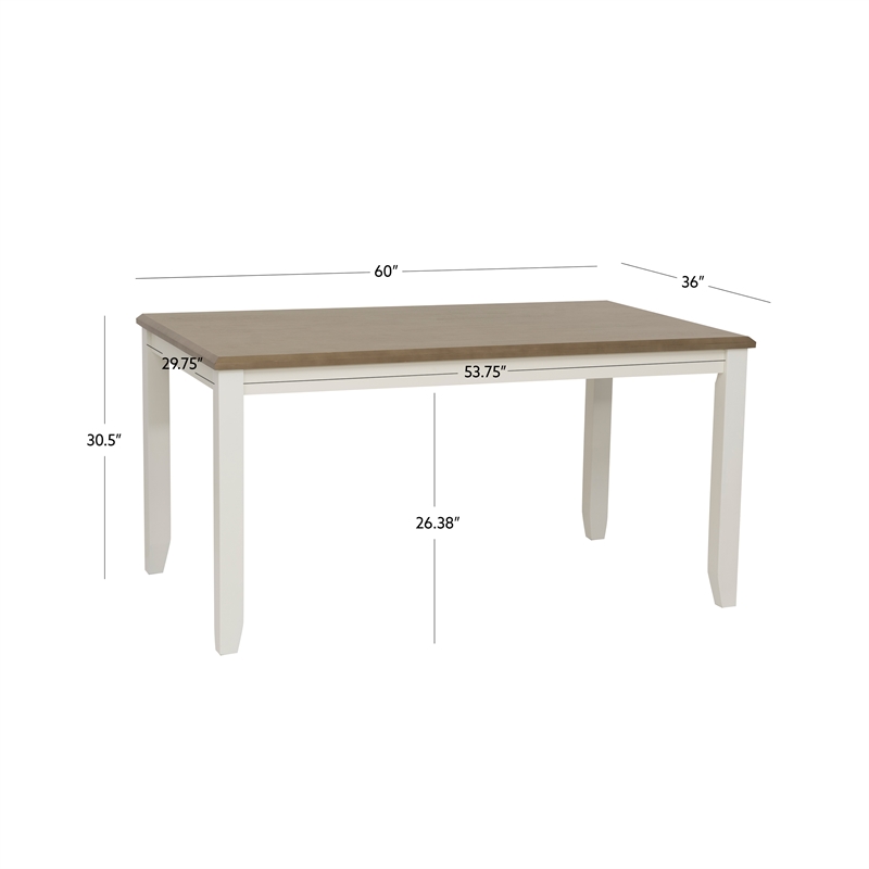 Pemberly Row 5-Piece Rustic Dining Set with Table and X-Back Chairs