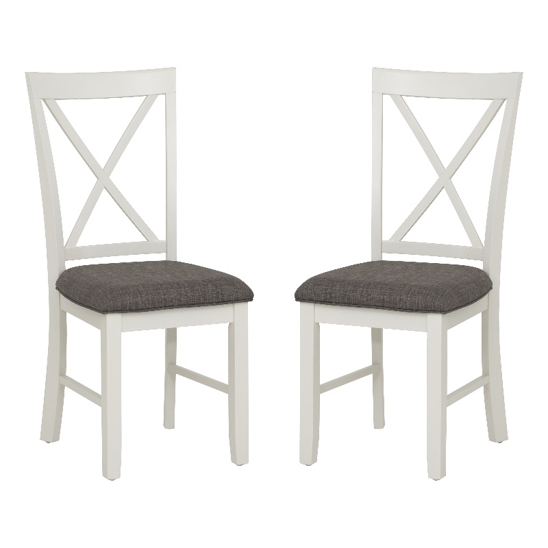 Pemberly Row 5-Piece Rustic Dining Set with Table and X-Back Chairs