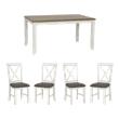 Pemberly Row 5-Piece Rustic Dining Set with Table and X-Back Chairs