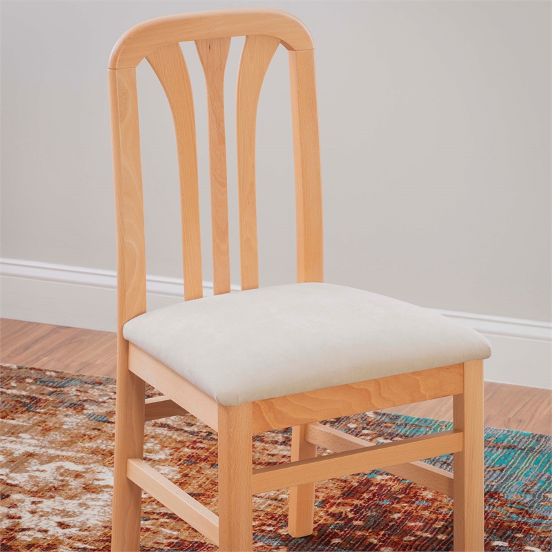 Pemberly Row 5-Piece Dining Set - Oak Table & Slat Back Chairs in Natural