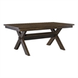 Pemberly Row Rustic Dining Table and 6 Faux Leather Slat Back Chairs Set