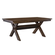 Pemberly Row Rustic Dining Table and 6 Faux Leather Slat Back Chairs Set