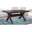 Pemberly Row Rustic Dining Table and 6 Faux Leather Slat Back Chairs Set