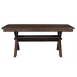 Pemberly Row Rustic Dining Table and 6 Faux Leather Slat Back Chairs Set