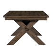 Pemberly Row Rustic Dining Table and 6 Faux Leather Slat Back Chairs Set