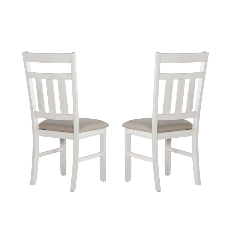 Pemberly Row Dining Set - Smokey White Table and 6 Chairs