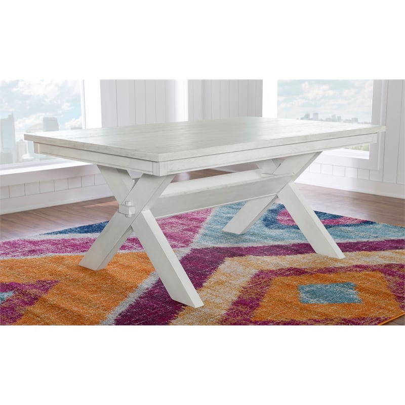 Pemberly Row Dining Set - Smokey White Table and 6 Chairs