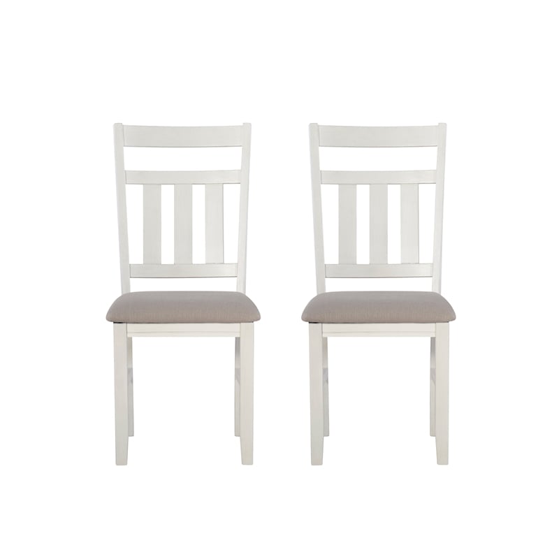 Pemberly Row Dining Set - Smokey White Table and 6 Chairs