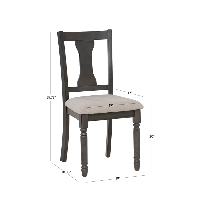 Pemberly Row 5-Piece Dining Set with Smokey White & Gray Table and Chairs