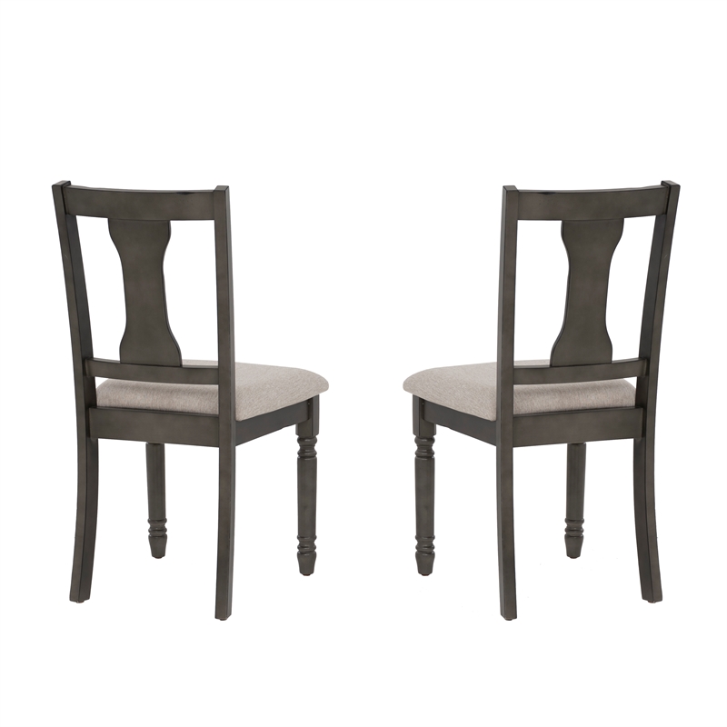 Pemberly Row 5-Piece Dining Set with Smokey White & Gray Table and Chairs