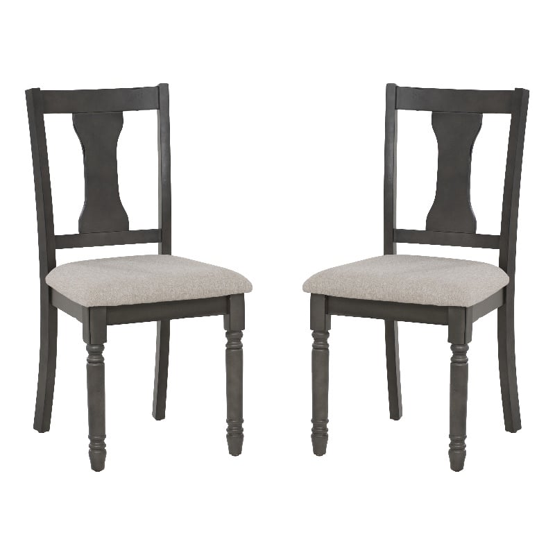 Pemberly Row 5-Piece Dining Set with Smokey White & Gray Table and Chairs