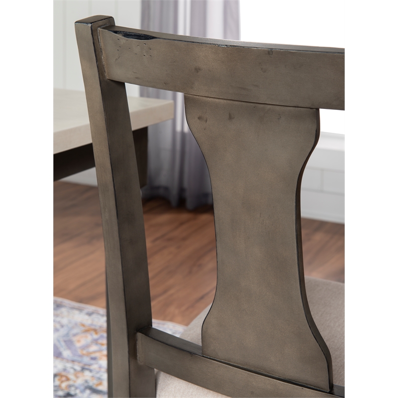 Pemberly Row 5-Piece Dining Set with Smokey White & Gray Table and Chairs