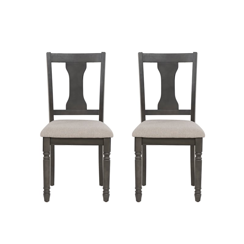 Pemberly Row 5-Piece Dining Set with Smokey White & Gray Table and Chairs
