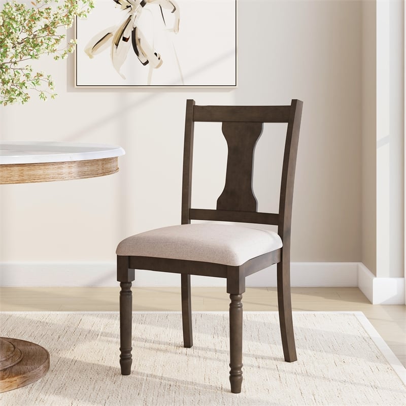 Pemberly Row 5-Piece Dining Set with Smokey White & Gray Table and Chairs