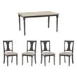 Pemberly Row 5-Piece Dining Set with Smokey White & Gray Table and Chairs