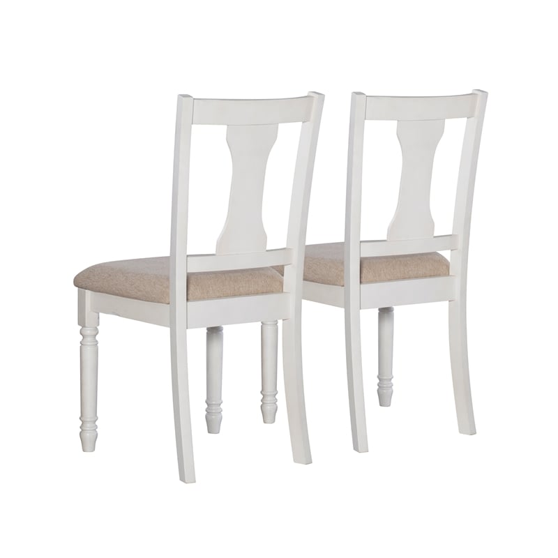 Pemberly Row 5Pc Dining Set with White and Honey Brown Table and 4 Chairs