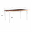 Pemberly Row 5Pc Dining Set with White and Honey Brown Table and 4 Chairs