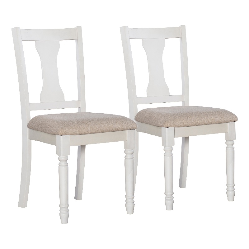 Pemberly Row 5Pc Dining Set with White and Honey Brown Table and 4 Chairs