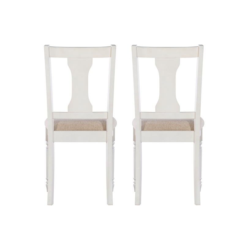 Pemberly Row 5Pc Dining Set with White and Honey Brown Table and 4 Chairs