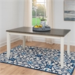 Pemberly Row Dining Set of White and Gray Table with 4 X-Back Chairs