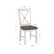 Pemberly Row Dining Set of White and Gray Table with 4 X-Back Chairs