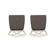 Pemberly Row Dining Set of White and Gray Table with 4 X-Back Chairs