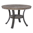 Pemberly Row Pewter Dining Set with Round Table and 4 Side Chairs