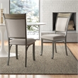 Pemberly Row Pewter Dining Set with Round Table and 4 Side Chairs