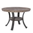 Pemberly Row Pewter Dining Set with Round Table and 4 Side Chairs