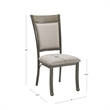 Pemberly Row Pewter Dining Set with Round Table and 4 Side Chairs