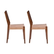 Pemberly Row Dining Table and Set of 4 Dining Chairs in Brown with Woven Seats