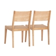 Pemberly Row Dining Set of Table & 4 Woven Seat Chairs in Natural Brown Wood