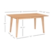Pemberly Row Dining Set of Table & 4 Woven Seat Chairs in Natural Brown Wood
